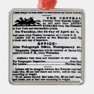 Ornement En Métal Pony Express, neuf jours