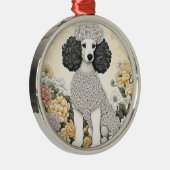Ornement En Métal Poodle en Fleurs Whimsical (Droite)