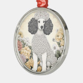Ornement En Métal Poodle en Fleurs Whimsical (Gauche)