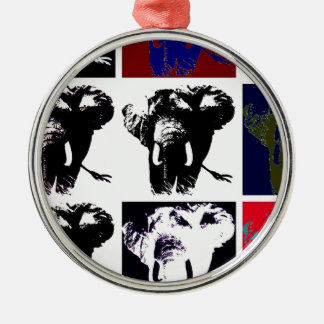 Ornement En Métal Pop Art Elephants