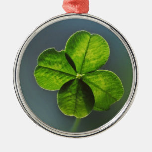 Ornement En Métal Porte-bonheur Vert Trèfle à Quatre Feuilles