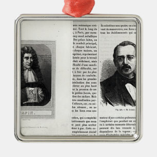 Ornement En Métal Portraits de Denis Papin et d'Etienne Lenoir