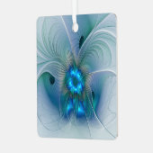 Ornement En Métal Position, Abstrait bleu turquoise fractal (Avant gauche)