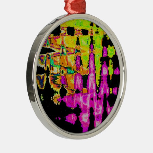 Ornement En Métal Poster d'art Abstrait Neon Glitch Imprimer (Droite)