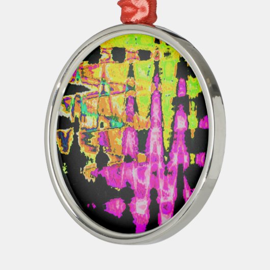 Ornement En Métal Poster d'art Abstrait Neon Glitch Imprimer (Gauche)