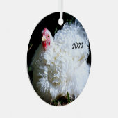Ornement En Métal Poulet blanc - Cochin Fraisé Bantam Pet (Avant droite)