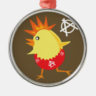 Ornement En Métal Poulet Punk Rock