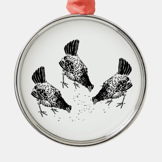 Ornement En Métal Poulets de jardin (Devant)