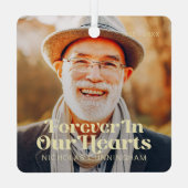 Ornement En Métal Pour toujours dans nos coeurs Élégant Mémorial Pho (Verso)