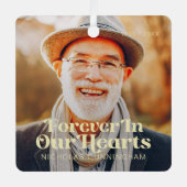 Ornement En Métal Pour toujours dans nos coeurs Élégant Mémorial Pho (Recto)