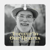 Ornement En Métal Pour toujours dans nos coeurs Élégant Mémorial Pho (Verso)