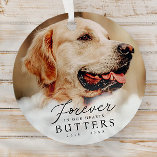 Ornement En Métal Pour toujours dans nos coeurs Pet Memorial Photo m