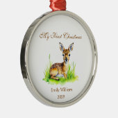 Ornement En Métal Premier cerf naturel de Noël (Droite)