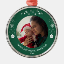 Premier Noël de bébé Élégant Photo personnalisée N