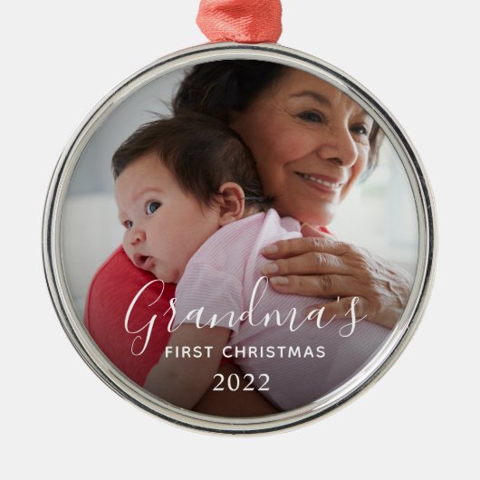 Ornement En Métal Premier Noël de grand-mère (Devant)