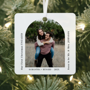 Ornement En Métal Premier Noël des fiancés Arche de photo