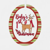 Ornement En Métal Premier Noël du bébé (Recto)