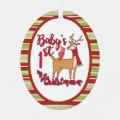 Ornement En Métal Premier Noël du bébé (Verso)