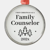 Ornement En Métal Premier Noël En Tant Que Conseiller Familial (Devant)