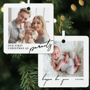 Ornement En Métal Premier Noël en tant que parents Nouvelle photo de