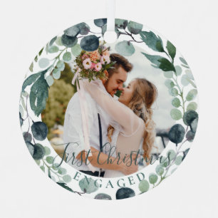 Ornement En Métal Premier Noël engagé photo de couple