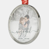 Ornement En Métal Premier Noël Engagé Photo Green Script (Gauche)