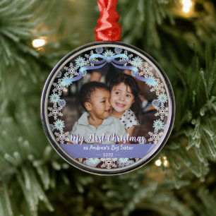 Ornement En Métal Premier Noël Grandma Snowflakes Ribbon Bleu clair