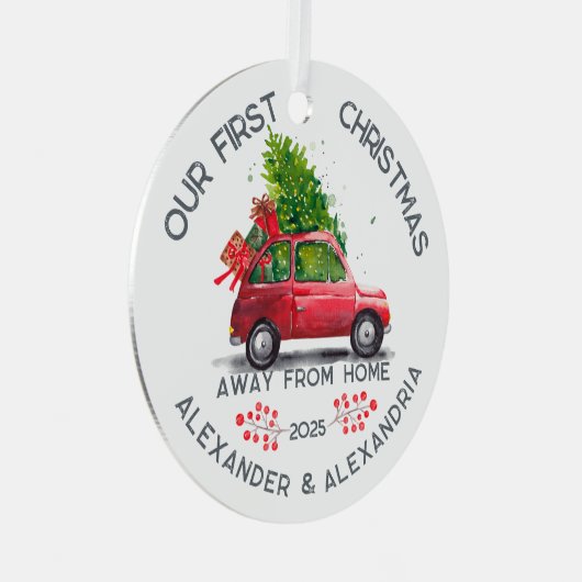 Ornement En Métal Premier Noël loin de chez soi (Avant droite)