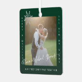 Ornement En Métal Premier Noël M. et Mme 2 photos couple vert (Avant gauche)