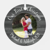 Ornement En Métal Premier Noël marié (Verso)