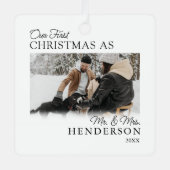 Ornement En Métal Premier Noël minimaliste marié (Recto)