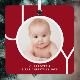 Ornement En Métal Première garde personnalisée de Noël du bébé photo