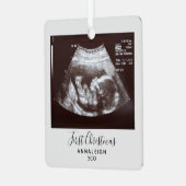 Ornement En Métal Première grossesse de Noël Faire-part (Avant gauche)