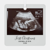 Ornement En Métal Première grossesse de Noël Faire-part (Verso)