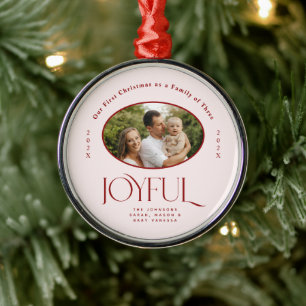 Ornement En Métal Première Noël de bébé Annonce de naissance joyeuse