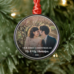 Ornement En Métal Première Noël mariés en tant que M. et Mme photo
