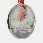 Ornement En Métal Première photo de Noël Blush rose Baby Girl (Droite)