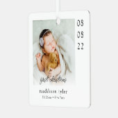 Ornement En Métal Première photo de Noël du bébé (Avant gauche)