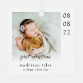 Ornement En Métal Première photo de Noël du bébé (Recto)