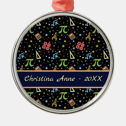 Ornement En Métal Professeur de mathématiques - Symboles mathématiqu (Devant)