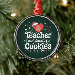 Ornement En Métal Professeur de Noël de biscuits intelligents