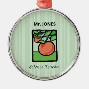 Ornement En Métal Professeur de science Merci, Pomme