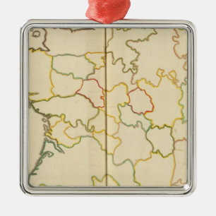 Ornement En Métal Provinces, contour de la France