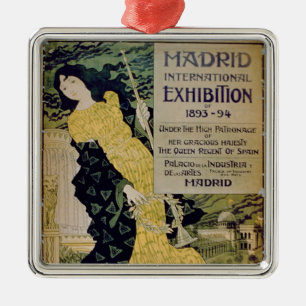 Ornement En Métal Publicité pour le 'International Exhibi de Madrid