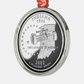 Ornement En Métal Quartier d'état de Indiana Reverse Side Faux (Gauche)