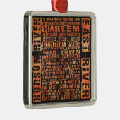 Ornement En Métal Quartiers de NYC Orange (Droite)