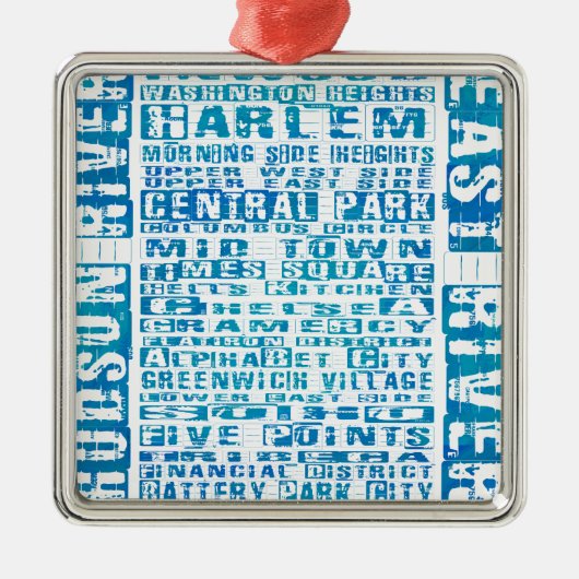 Ornement En Métal Quartiers NYC Bleu (Devant)
