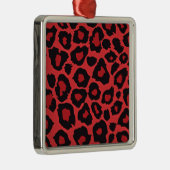 Ornement En Métal RAB Rockabilly Empreinte de léopard Rouge Noir (Droite)
