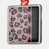 Ornement En Métal RAB Rockabilly Pink Empreinte de léopard Ribbon Bo (Gauche)