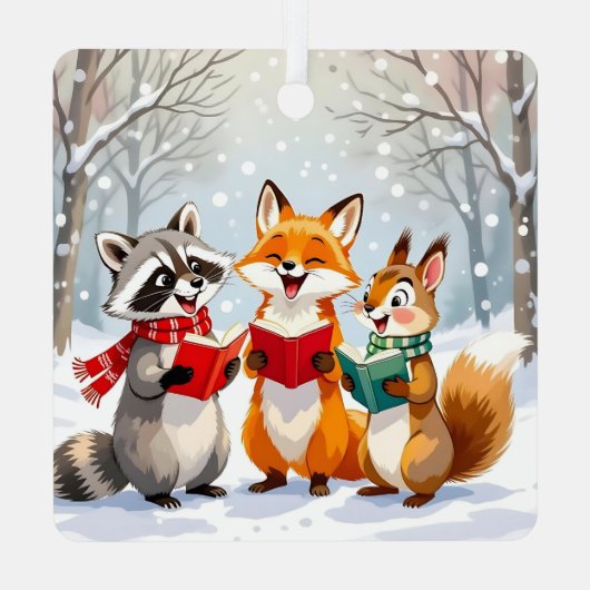 Ornement En Métal Raccoon et écureuil suspendus lumières de Noël (Verso)